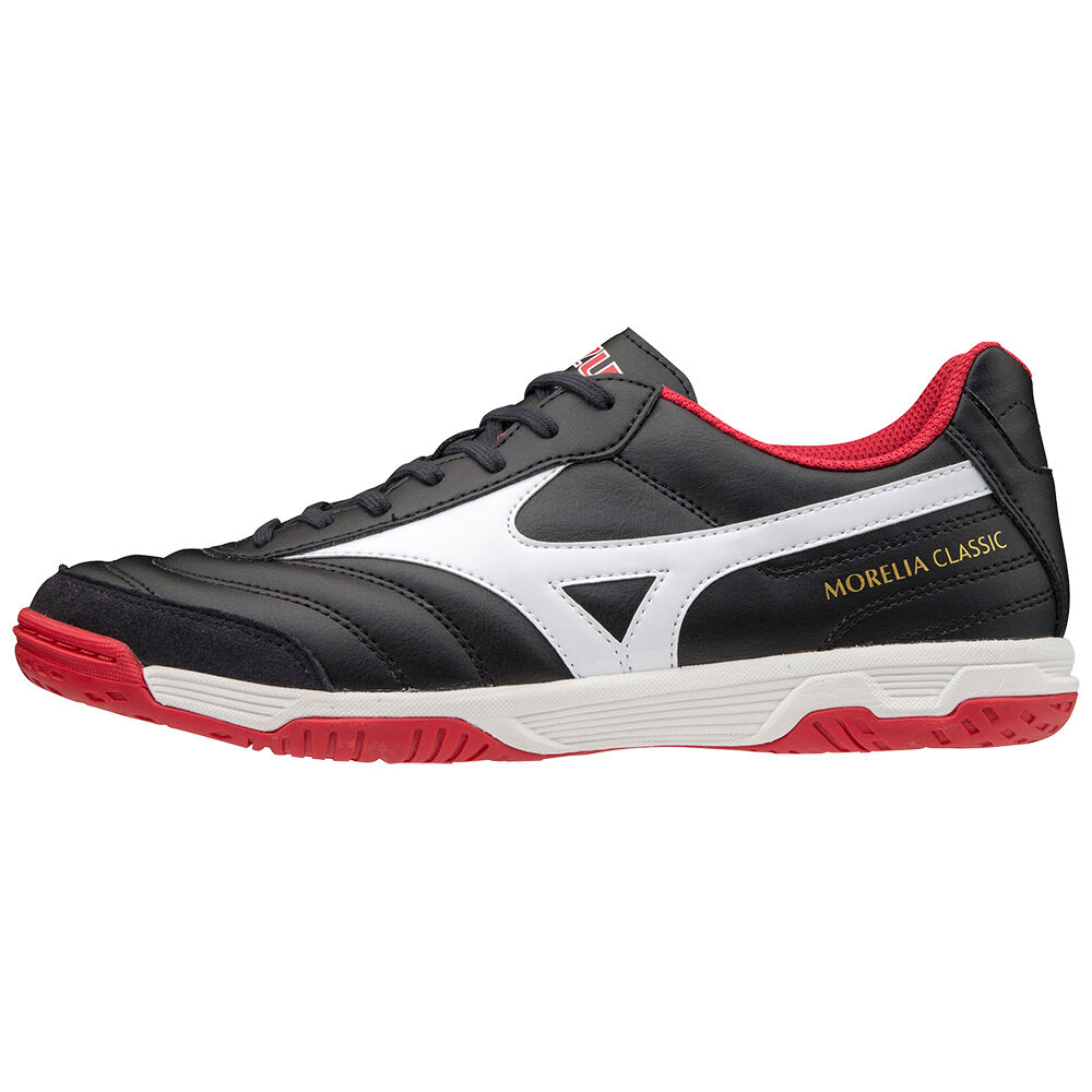 Mens Mizuno Morelia Sala Classic IN Soccer Shoes Black/White/Red Philippines (AYVCKZ425)